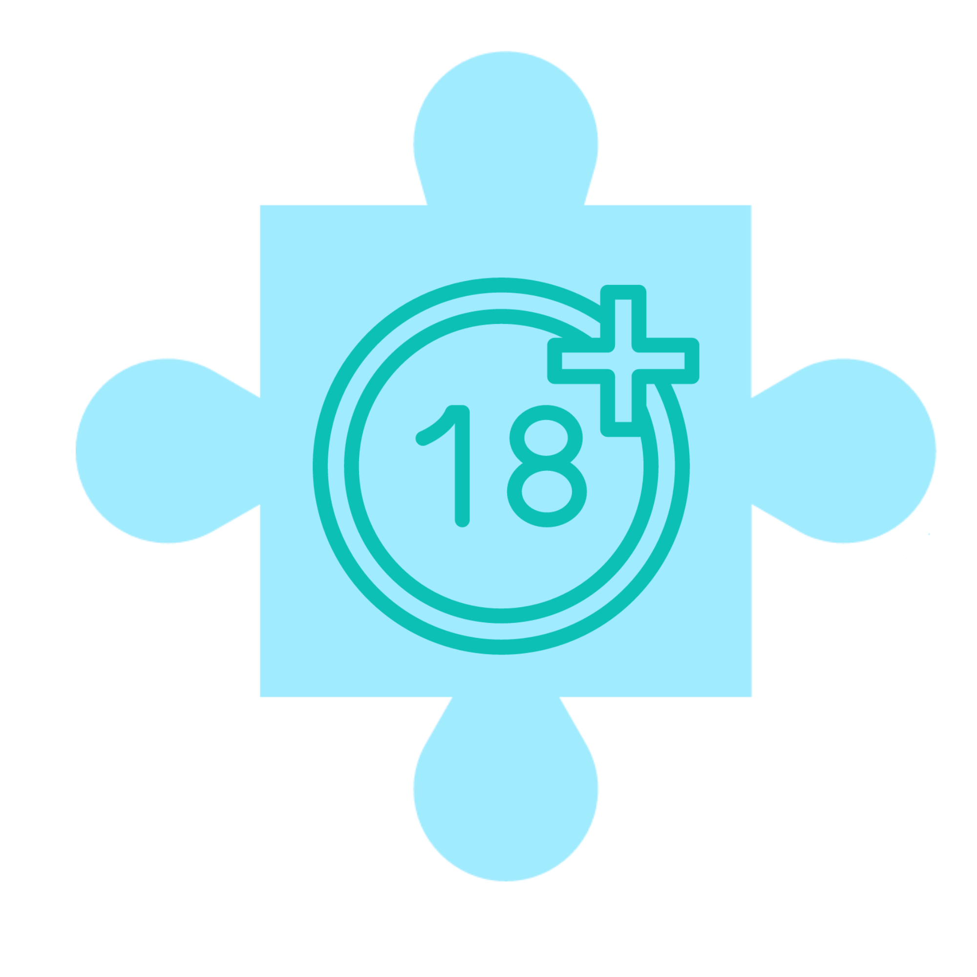 image of a puzzle piece with the number 18 in middle